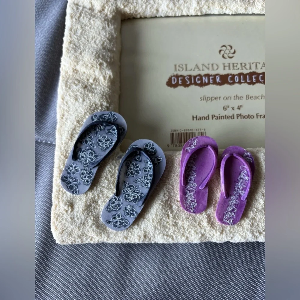 3D Flip Flop Photo Frame Accent - Purple & Gray